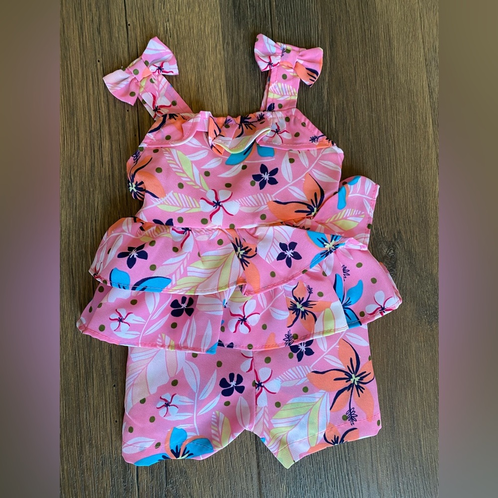 EUC Pink Floral Ruffle Romper - Picture 2 of 5